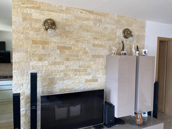 Mramor žltý - kamenný obklad 4x rezaný