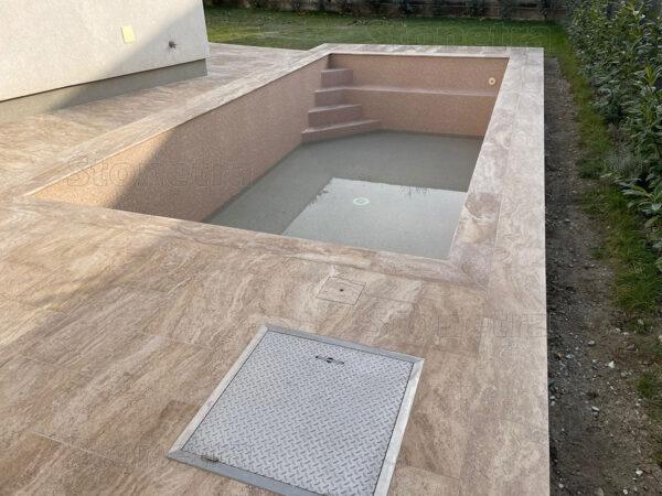 Travertín Mocca 61 cm x 40,6 cm x 3 cm - omieľaný