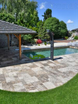 Travertín Chayton  francúzsky vzor hr. 3 cm - omieľaný