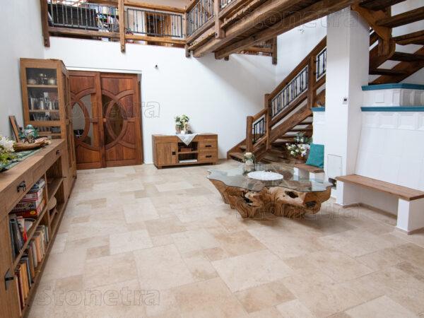 Travertín Light Premium francúzsky vzor hr. 1,2 cm - sekané hrany