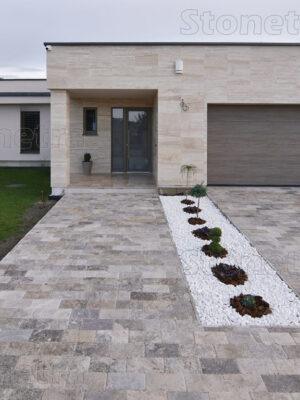 Travertín Silver dlažba 30 cm x 15 cm x 3 cm - sekané hrany