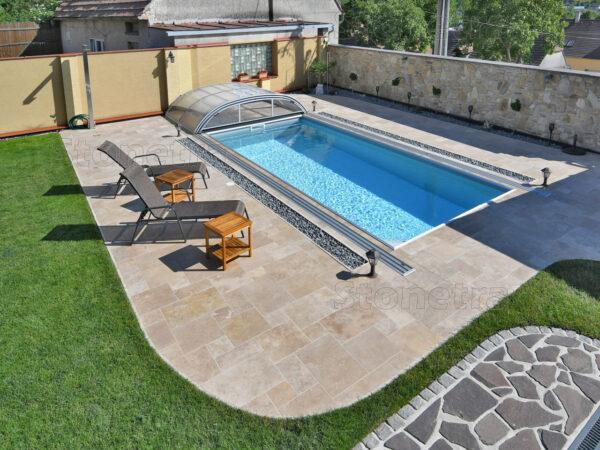 Travertín Noche francúzsky vzor hr. 3 cm - omieľaný