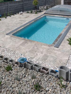 Travertín Silver francúzsky vzor hr. 3 cm - omieľaný