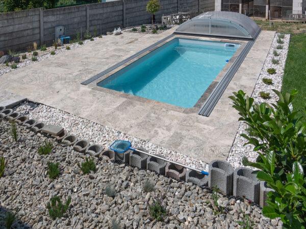 Travertín Silver francúzsky vzor hr. 3 cm - omieľaný