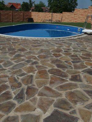 Andezit A2 dlažba pr. 15-40 cm hr. dúhová hrúbka: Andezit A2 dlažba 1-3cm