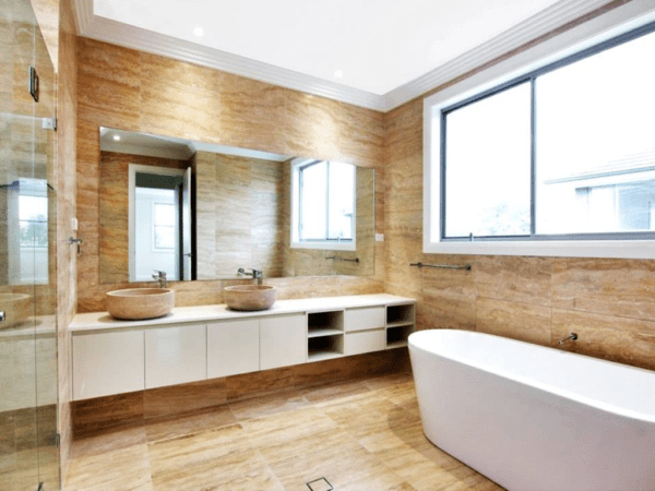 Travertín Gold VC 61 cm x 61 cm x 1,5 cm - matný, plnený